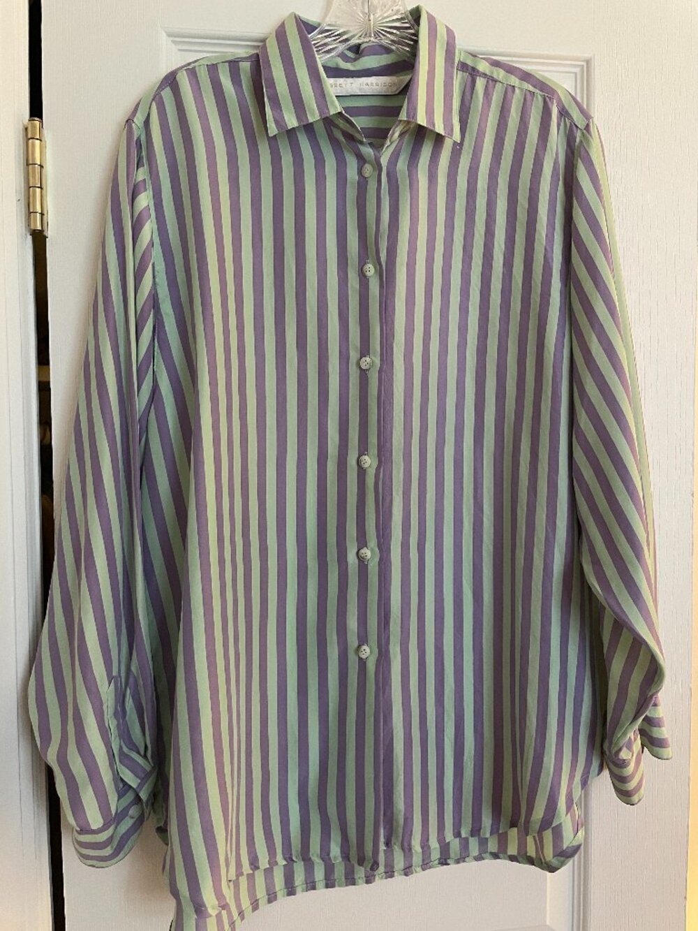 Brett Harrison silk button down, fits like an oversized medium